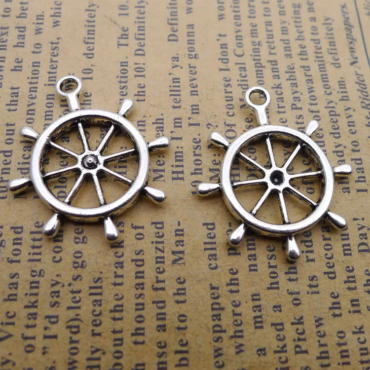 

Jewelry Charms Rudder Charms Antique Silver Color 23x28mm 5 Pieces