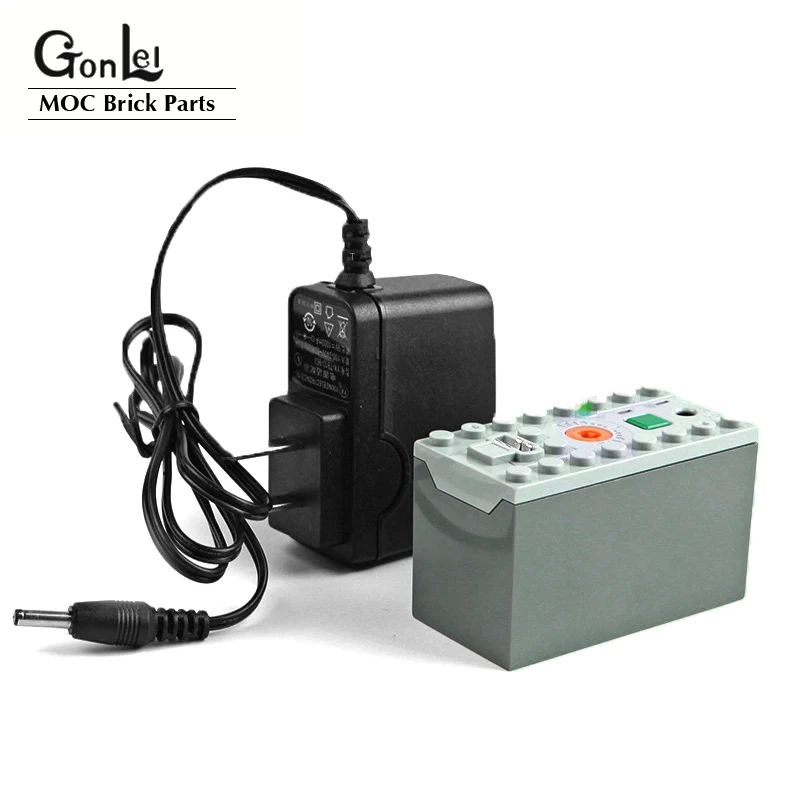 Высокотехнологичные детали, электрическая мощность, функция 800 мАч, коробка с перезаряжаемой батареей с темным синим серым дном, блоки MOC, игрушки «сделай сам»