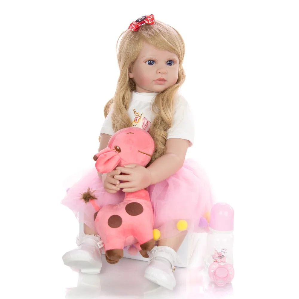 24 &quotмодные длинные кудрявые волосы принцесса Reborn Baby Doll игрушки большой размер