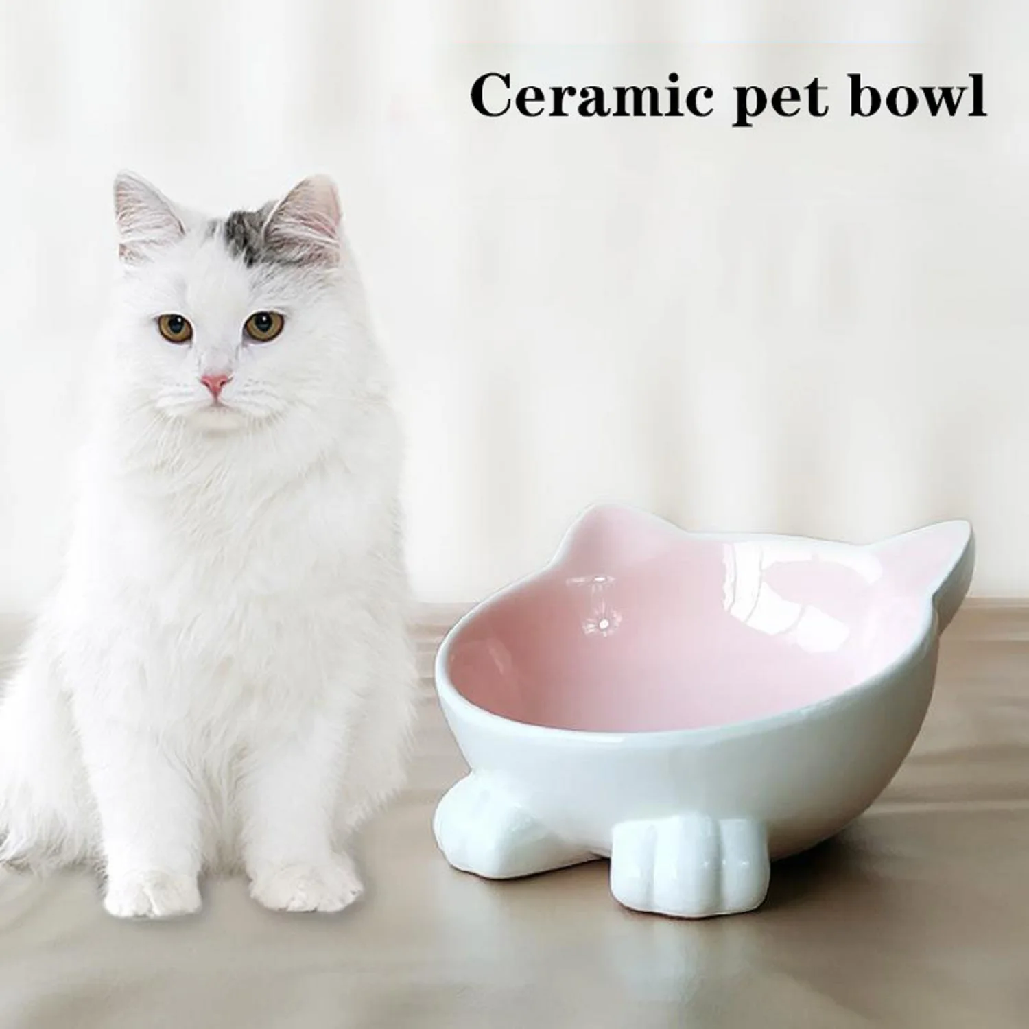 

Ceramic Cat Feeder Protects The Cervical Spine Dog Bowl Cute Cat Food Bowl Cats Use Pet Bowl To Prevent Tipping