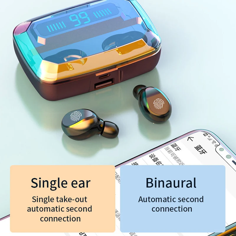 

Touch Control Mini In-ear Wireless Bluetooth 5.0 Earbuds TWS Hifi Stereo Earphones IPX7 Waterproof Sports Earplugs Earphones