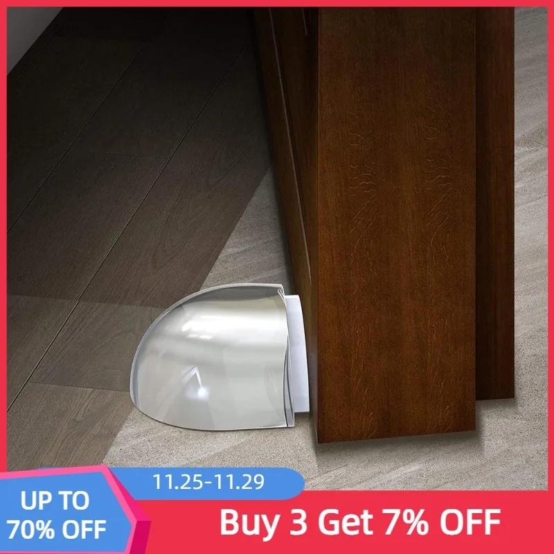 

1/2pcs Transparent Door Stopper Self Adhesive Door Holder Catch Floor Mounted Door Stop for Protection of Wall and Furniture