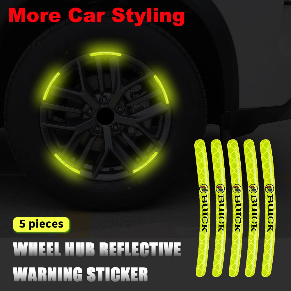 

5/10PCS Car Wheel Hub Reflective Sticker Rim Decoration Strip Decals For Buick Excelle XT Verano Regal LaCrosse Encore Envision