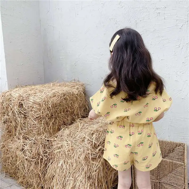 Детская одежда 2020 летние новые продукты для девочек Корейская версия вишневого