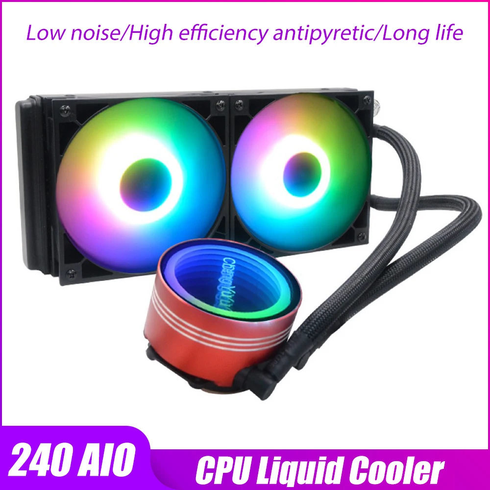 

120mm 240mm 360mm AIO RGB CPU Liquid Cooler 4Pin Silent Water Cooling System PWM Fan All in One Radiator for Intel AMD ICE Genie