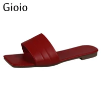 gioio womens retro slippery flat platform summer shoes flat shoes sexy red fashion roman outdoor beach large size shoes