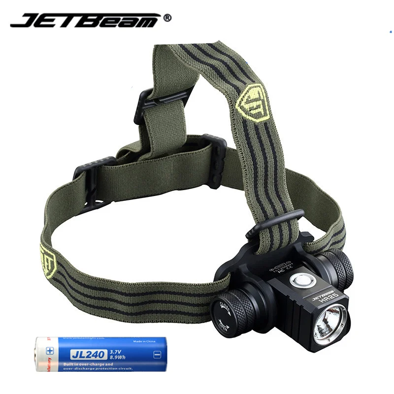 

JETBeam HR25 High Performance Headlamp 1180 Lumen USB Rechargeable With 18650 2400mAh Battery Flashlight For Hiking Bicycling