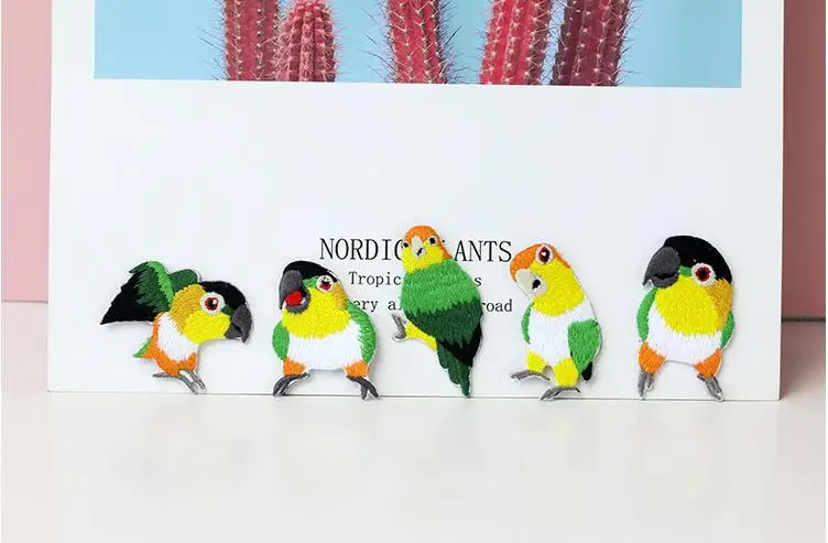 5 шт./компл. Стикеры-on с вышивкой в виде птицы патчи вышитая наклейка аппликации