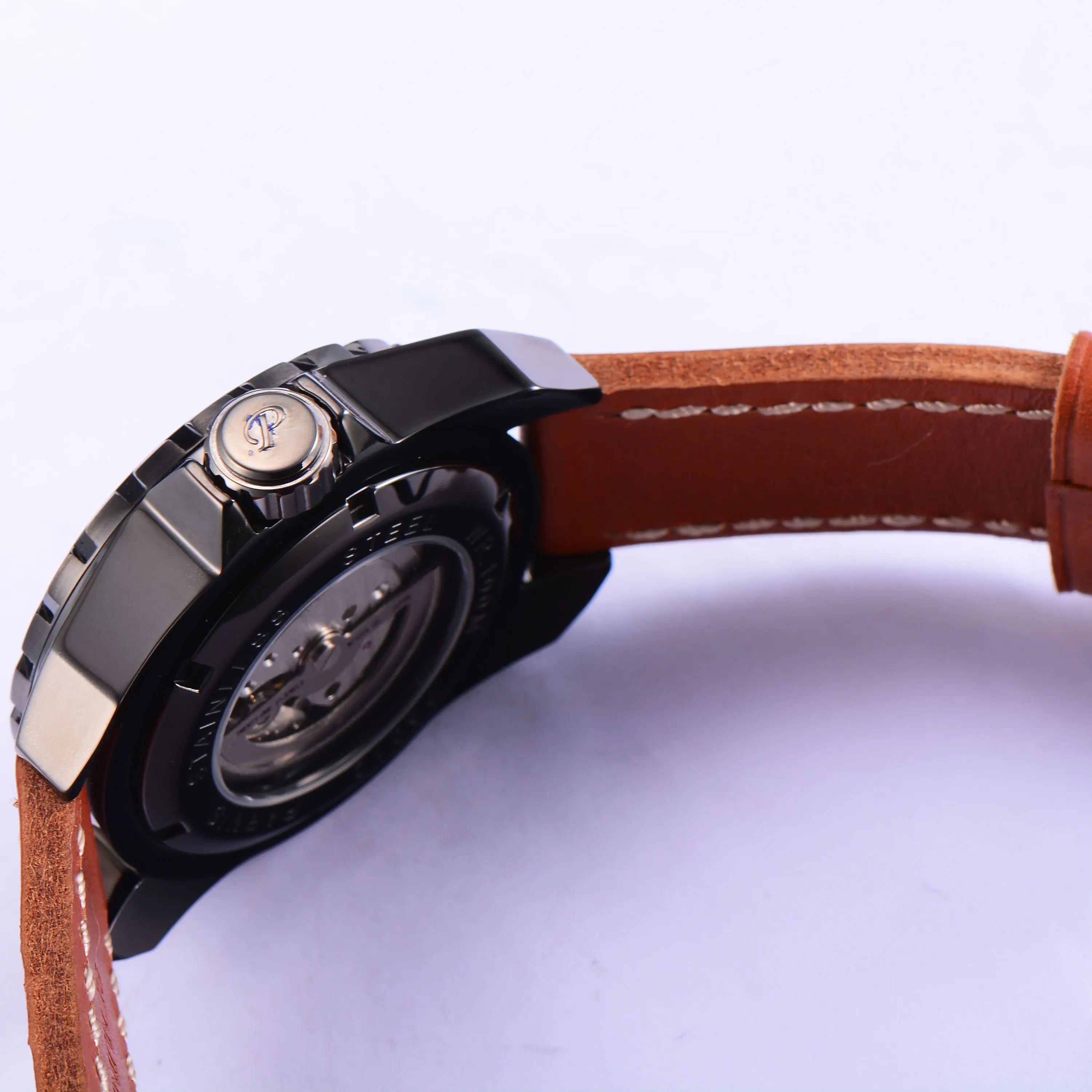 Модные механические мужские часы 44 мм наручные Parnis с автоматической вращающейся