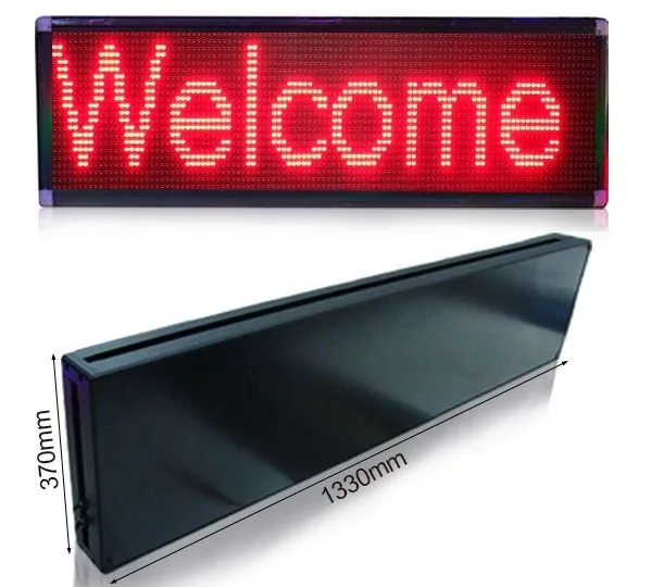 P10 1280X320mm Red Semi-outdoor LED Sign display