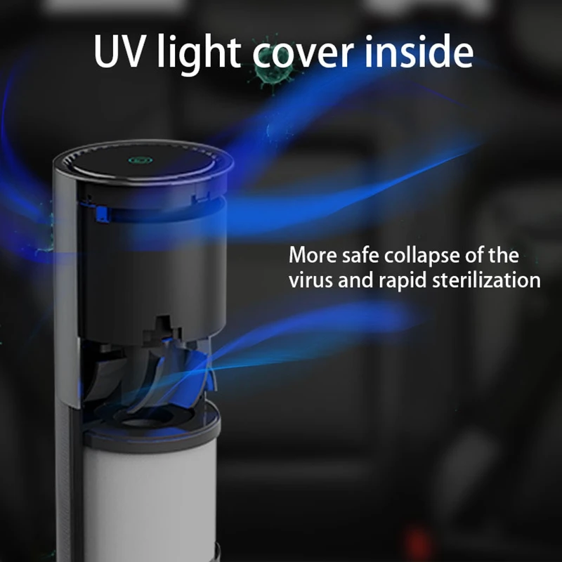 Портативный автомобильный очиститель воздуха UVC с отрицательными ионами и