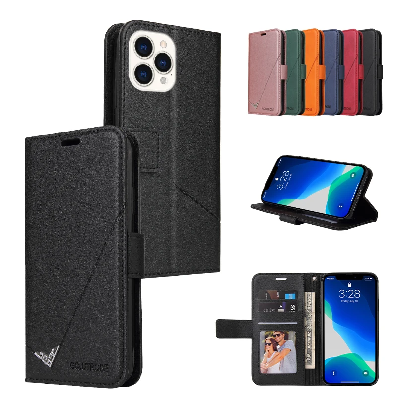 

Luxury Flip Leather Case For Apple iPhone 12 13 MiNi 11 X XS XR Pro Max 6 7 8 SE 2020 Plus Bracket Card Slot Wallet Cases Cover