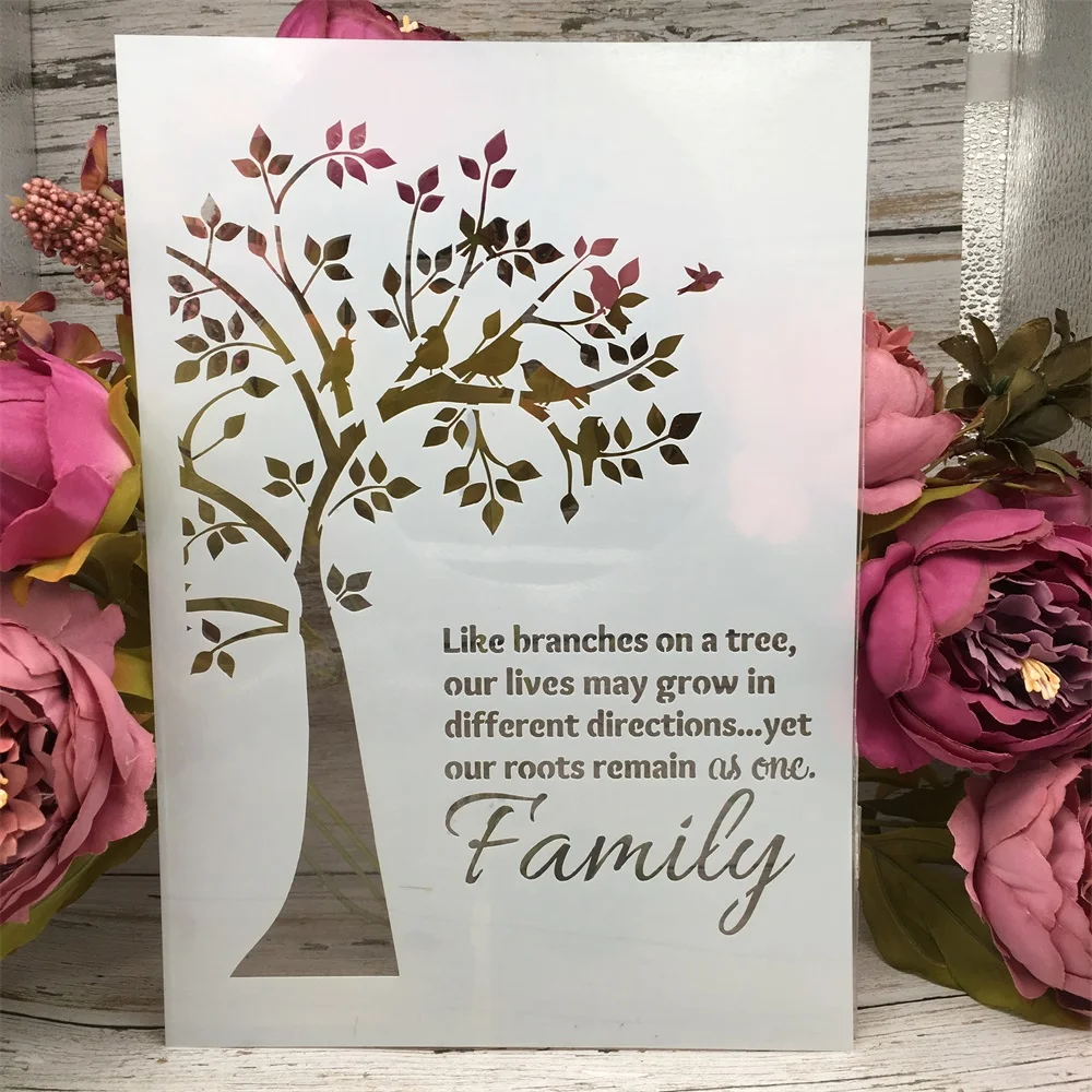 Трафареты A4 29 см с семейными надписями на дереве для творчества слоев настенная