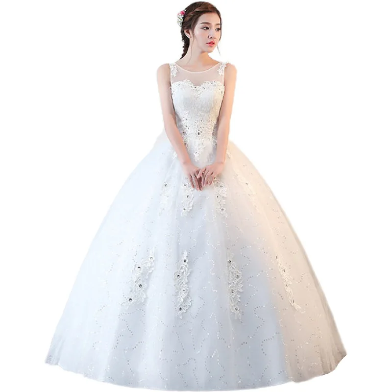 

Photo Studio Wholesale 2020 New Bride Wedding Shoulder Main Wedding Princess Dreamy Floor-Length Dress Short-Height