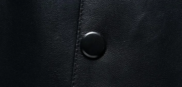 Тонкий черный Мужской приталенный жилет из натуральной кожи повседневный