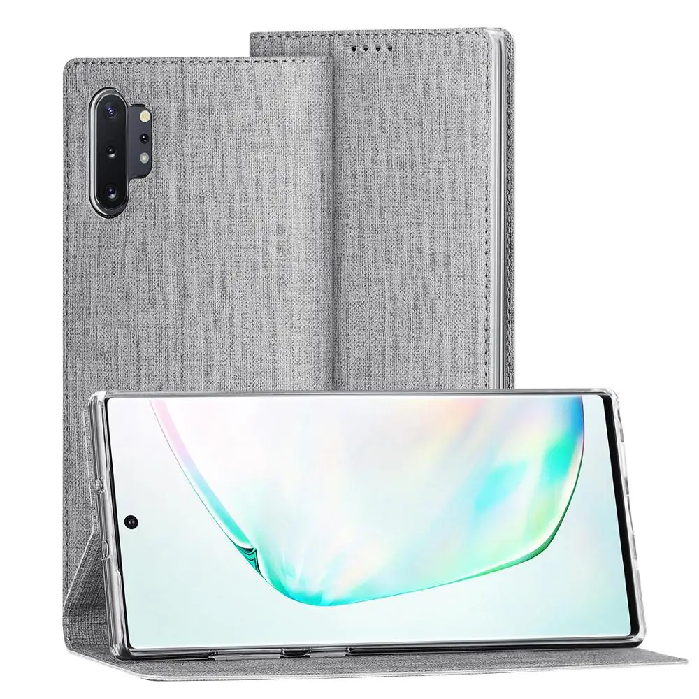 Для samsung Galaxy Note 10 Plus Чехол Кожаный Фолиант раскрывающийся чехол с подставкой и