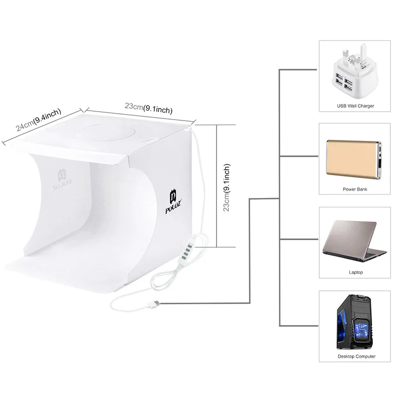 Portable Photostudio Box Set with LED Ring Light Small Photo Props Equipment Studio Shooting Tent Kit ING-SHIPPING | Электроника