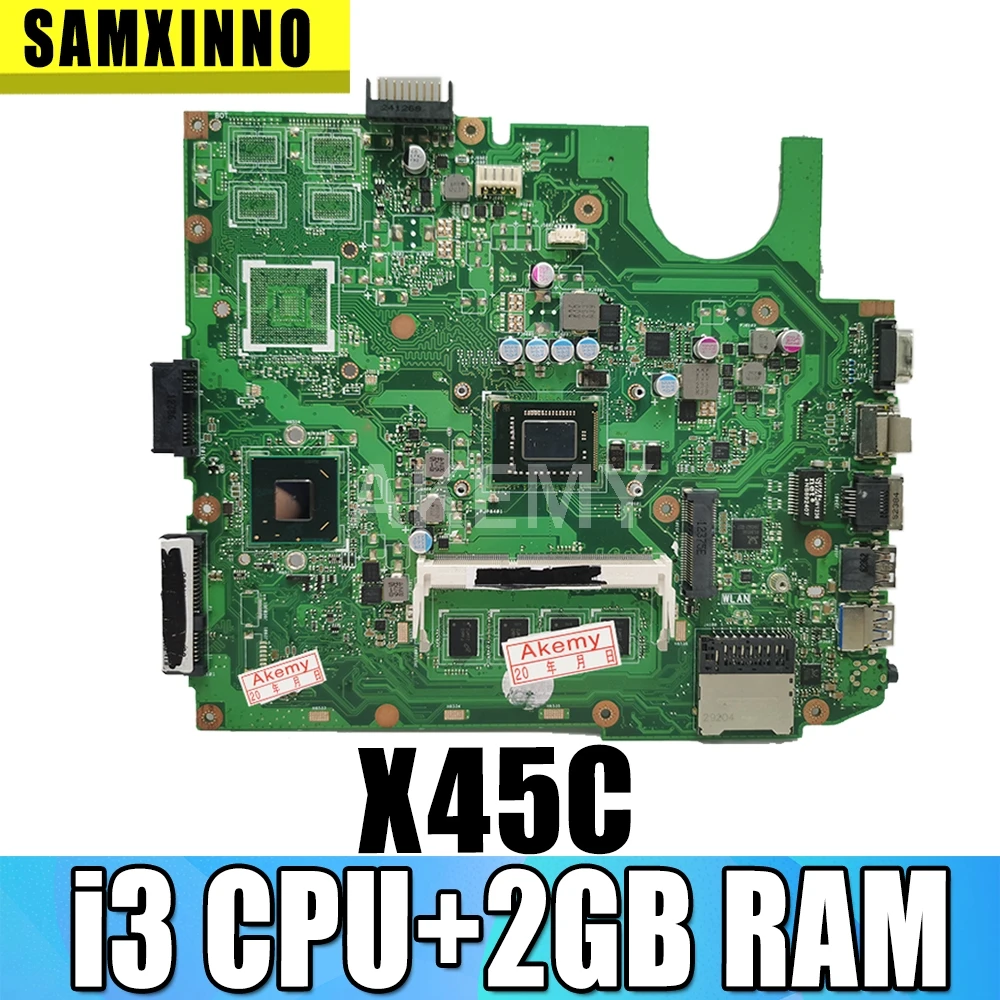

Akemy для ASUS X45C Laotop материнская плата X45C X45VD X45V X45 материнская плата с i3 cpu + 2 Гб RAM