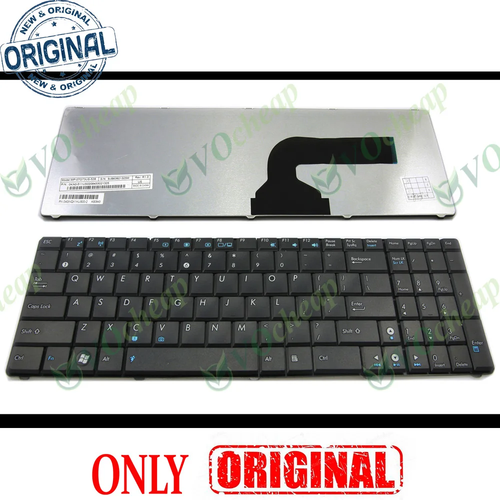 Новая клавиатура для ноутбука ASUS N50 N53S N53SV N55SF K50 K52F K53S K53SV K72F X53B X53S X72D Black US layout