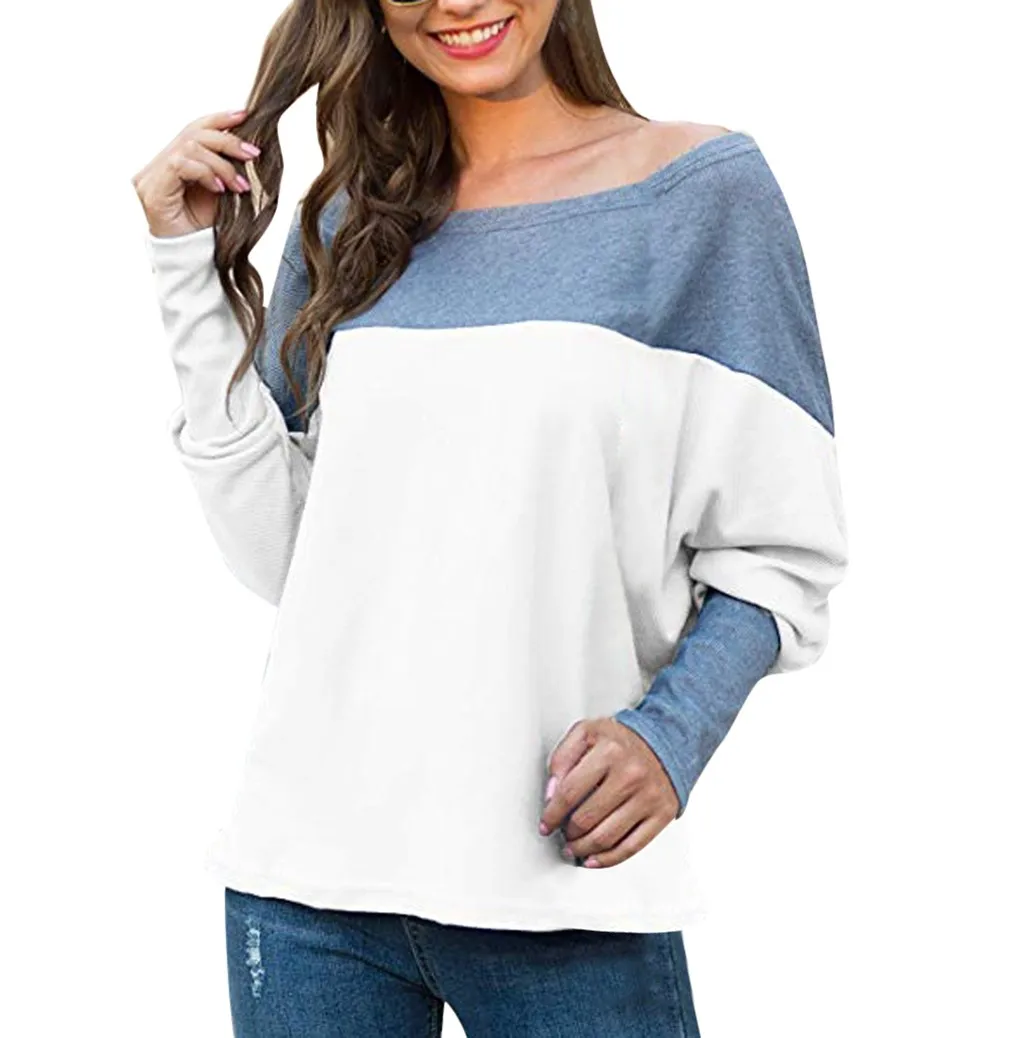 Женская Повседневная Толстовка с отстроченным воротником рукав летучая мышь