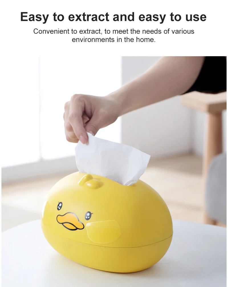 

Creative Household Tissue Case Living Room Tabletop Creative Tissue Storage Accessories Home Waterproof Duckling Modeling Box
