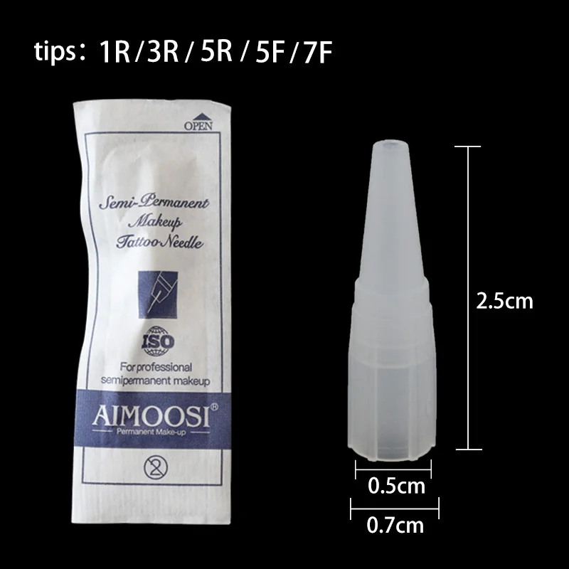 100 шт иглы для тату одноразовые перманентные Макияж колпачки 1R 3R 5R 5F 7F