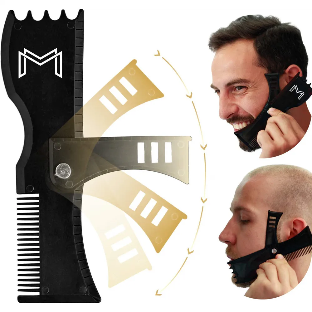 

Adjustable Beard Shaping Tool Trimming Shaper Template Comb Styling Template Beard Lineup Tool Edger Trimmers Beauty Tool