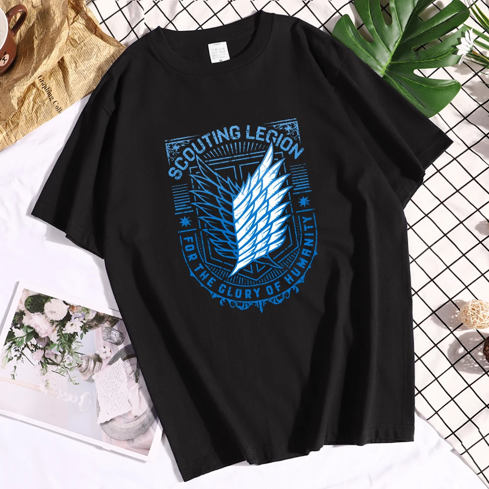 

Attack on Titan Print Man's T-shirt Oversized Mans O Neck Comfortable Short Sleeve Top Summer New 2021 Harajuku Camiseta Hombre