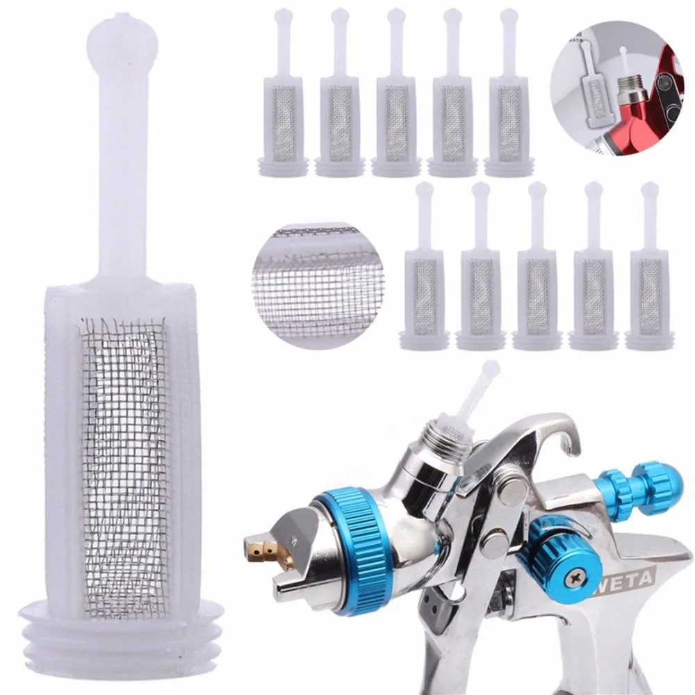 

10pcs Plastic Spray Filter Gravity Type Spray Gun Pot Diameter 11mm Total Length 36mm Adapt to the Majority of solvent
