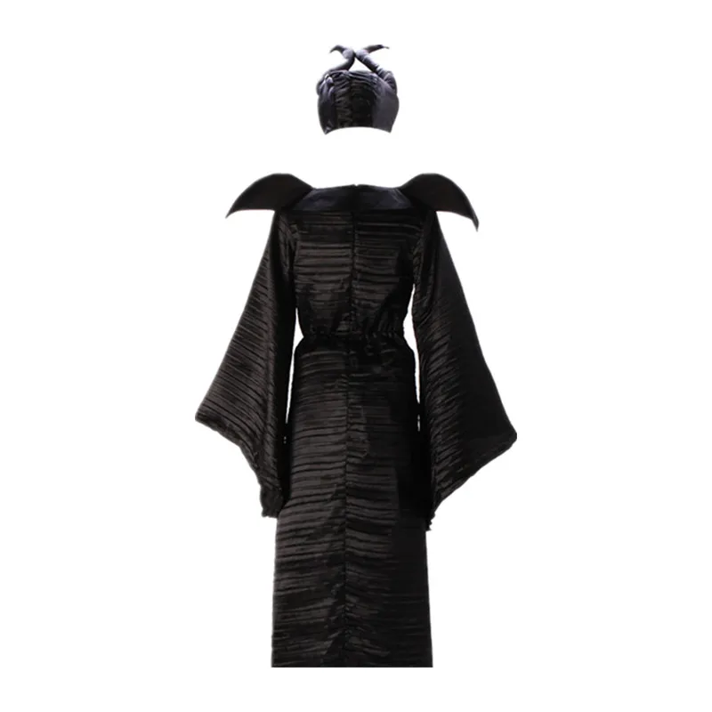 Женский длинный костюм в стиле Хэллоуин роскошный черный ведьмы зла для косплея