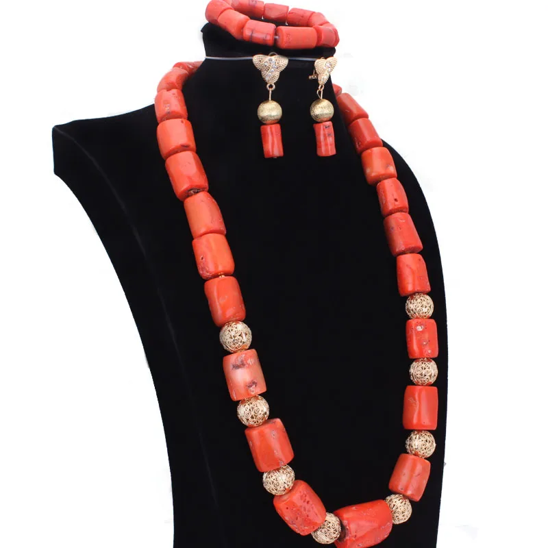 4 ювелирных изделия нигерийский Свадебный комплект украшений 31 дюйм 13-22 мм