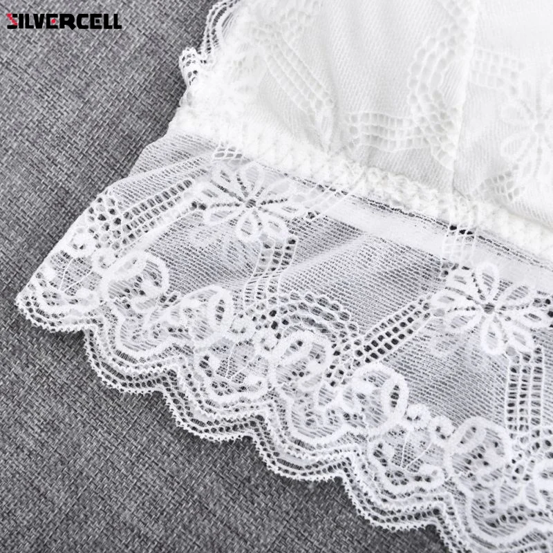 Сексуальный женский кружевной бюстгальтер без косточек цветочный бюстье