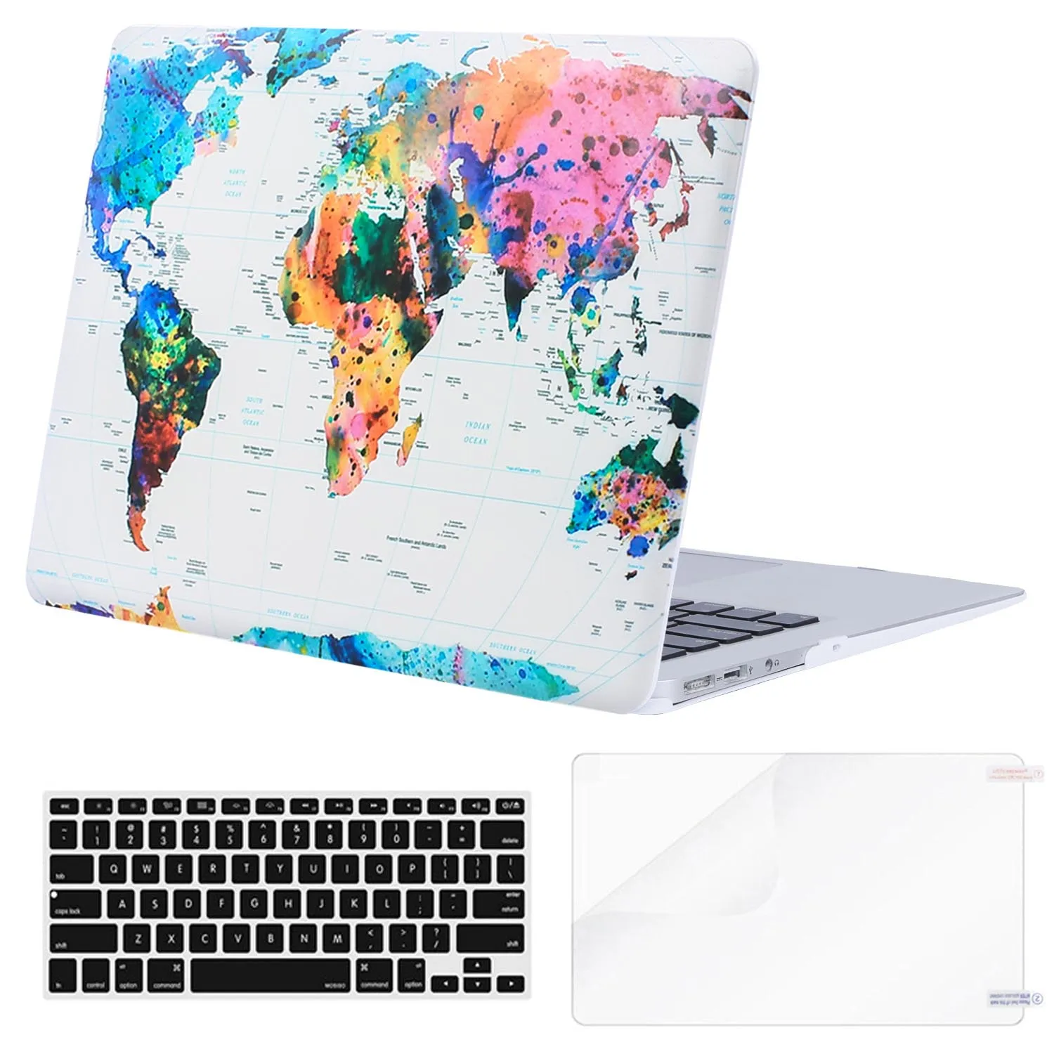 Твердый чехол MOSISO для ноутбука Macbook Pro 13 Touch Bar A1706 A1708 A1989 Mac Air 13 дюймов чехол для ноутбука - Цвет: World Map