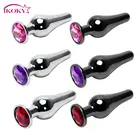 IKOKY Анальная пробка со стразами и металлическими Анальная пробка Нержавеющаясталь массаж простаты эротические интимные игрушки для женщин, товары для взрослых