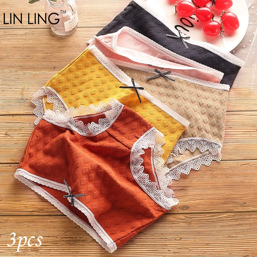 3 шт. 100% нижнее белье из чистого хлопка женские трусики со средней посадкой