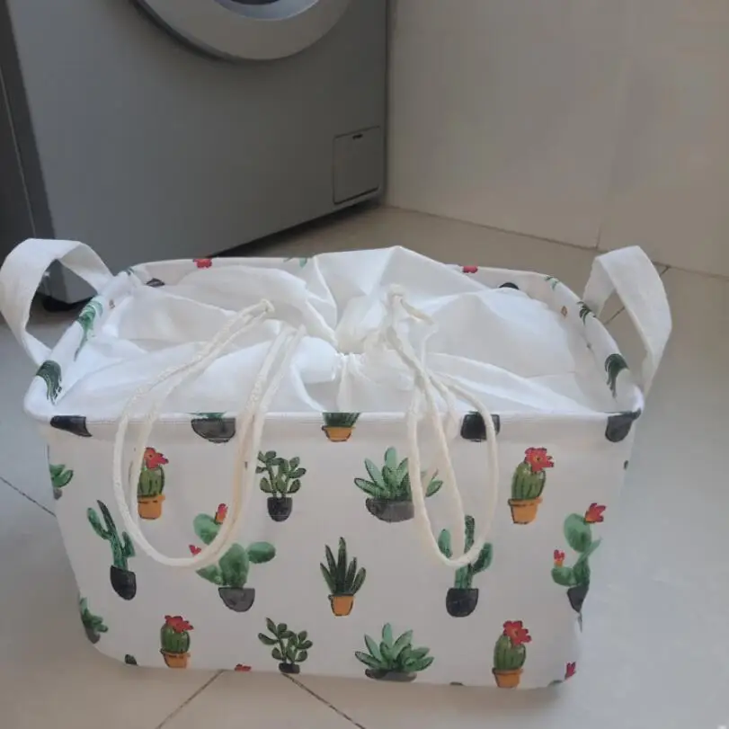 Многоузорчатая коробка для хранения стола льняная хлопковая корзина одежды