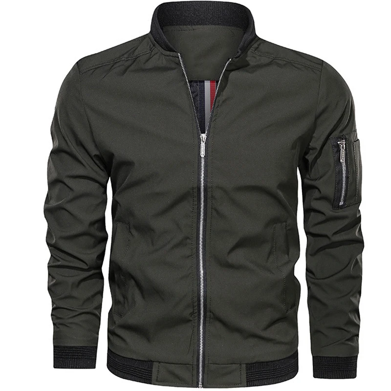 

bomber jacket mens Jacket Men Casual Male Streetwear Mens Jackets and Coats Men's Bomber Jacket Simple British Style Man Coat