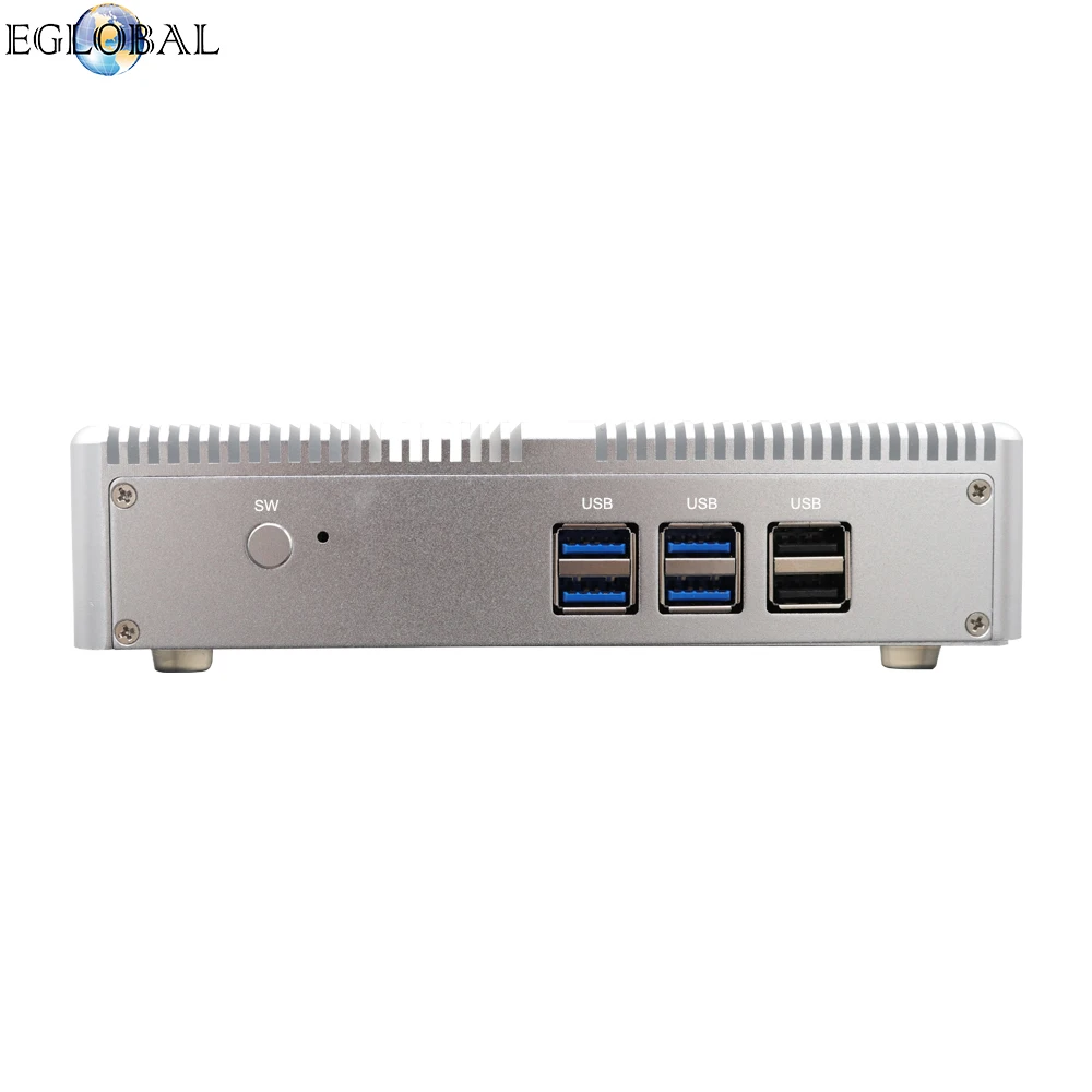 Мини-ПК EGLOBAL Celeron без вентилятора с 2 портами LAN HDMI мониторами подключения