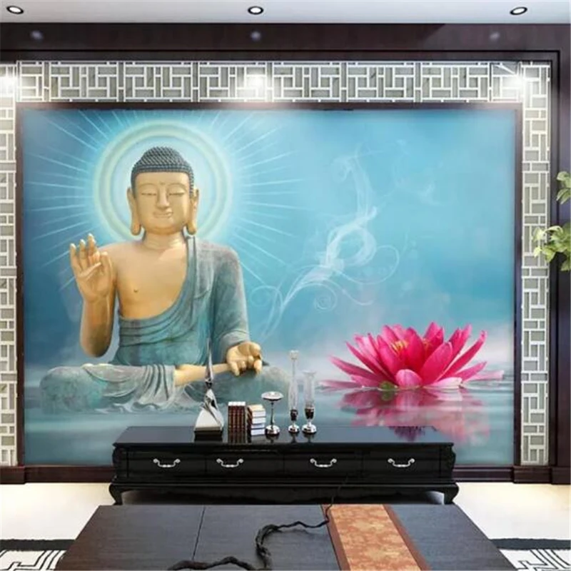 Пользовательские настенные 3D обои Тайланд красивый бамбуковый лес Будда