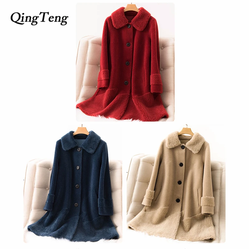 30 шерстяное пальто из искусственного меха длинное зимнее Женское осеннее