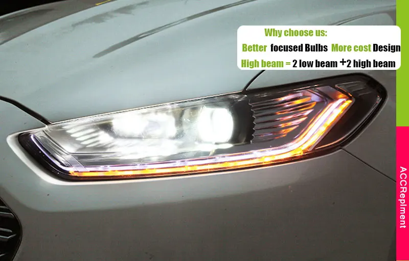 Авто. PRO головной светильник s для Ford Mondeo 2013- светодиодный светильник Q5 Биксеноновые линзы дальнего света H7 Фары HID комплект проектор светодиодный Blubs