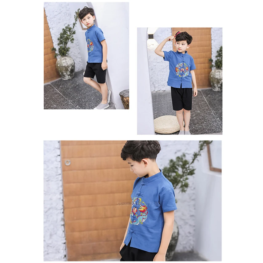 Костюм Тан 2021 традиционная китайская одежда дракона для мужчин и детей Одежда