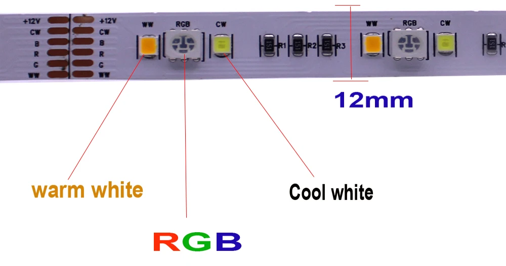 5 м RGBCCT 90led/M светодиодная лента 5050 RGB+ 2835 белый/теплый белый+ 2,4G RF RGBWC контроллер+ 12 В 6A мощность