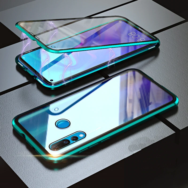 360 металлический магнитный чехол из закаленного стекла для Huawei P Smart Z чехлы
