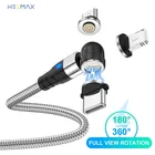 Магнитный кабель USB 3 в 1, Micro Type-C, кабель для быстрой зарядки с магнитом, вращение на 540 градусов, USB Type-C, шнур для зарядки для Iphone