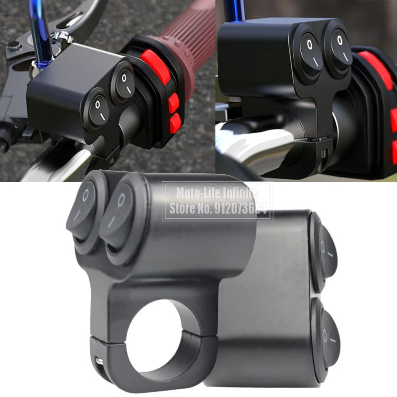 

Противотуманные фары для мотоцикла, звуковой сигнал с двумя кнопками, многофункциональный Переключатель зажигания на руль мотоцикла