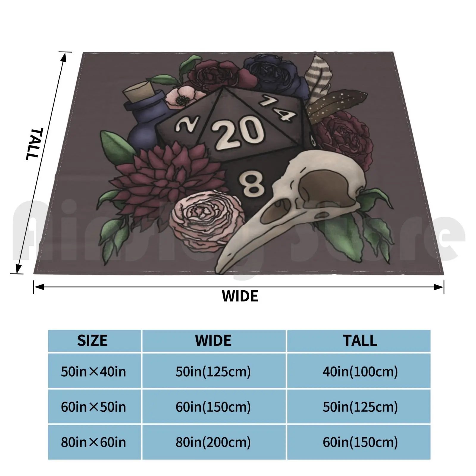 Necromancer D20 настольное игровое одеяло для ролевых игр дивана-кровати путешествий D