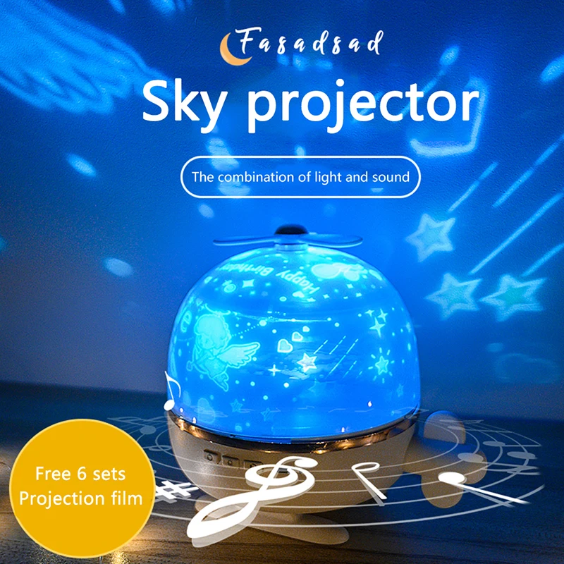 

Cool Multi-function Bluetooth Speaker Starry Sky Projection Lamp Music Box Infrared Remote Control 2021 New Arrivals