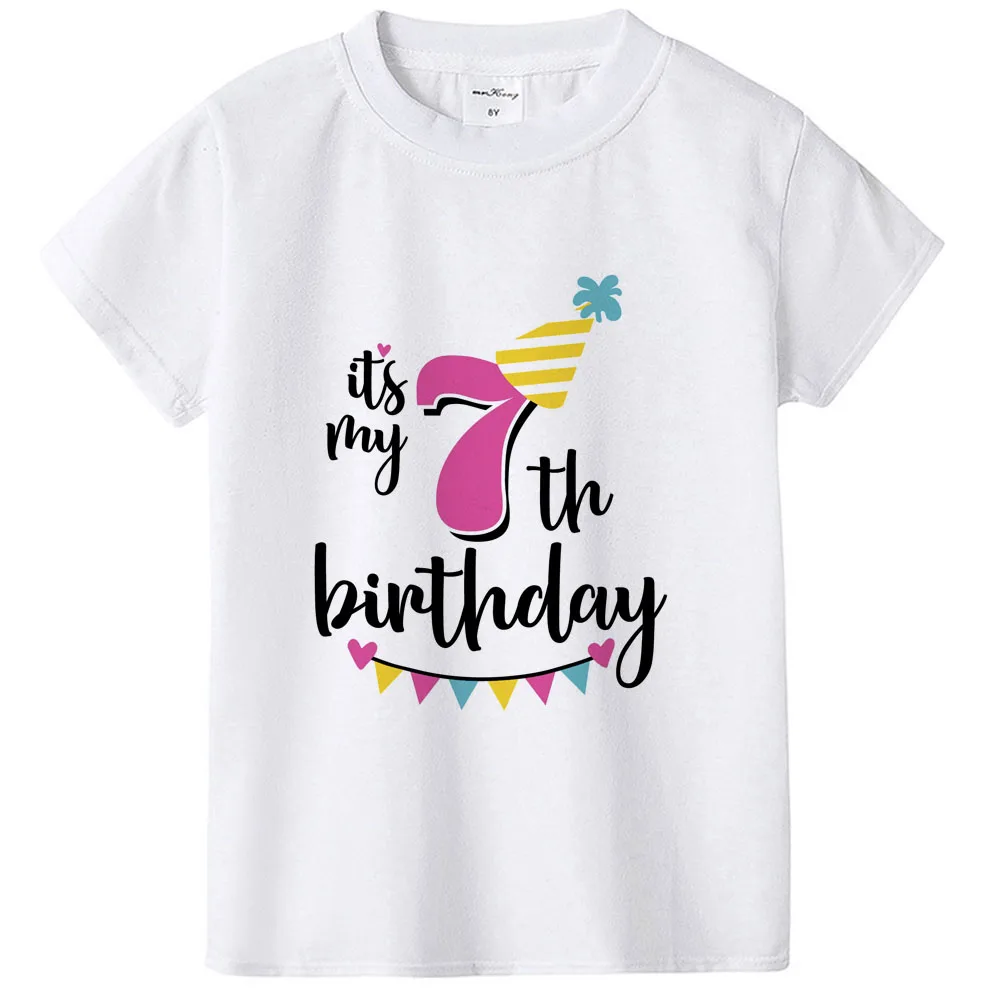 It's My 7th Birthday Family Matching Clothes Mommy Daddy and Daughter Son Tshirts Outfit Baby Girl Boy Party KT-2240 | Мать и ребенок