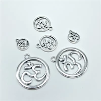 30pcs charm om yoga logo round pendant for jewelry making diy handmade bracelet necklace ornaments accessories material wholesal